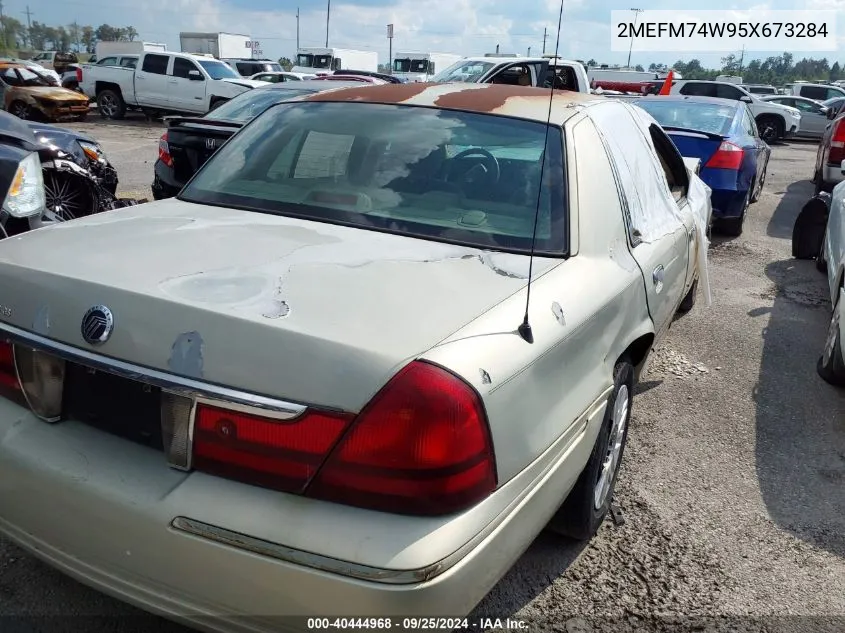 2005 Mercury Grand Marquis Gs VIN: 2MEFM74W95X673284 Lot: 40444968