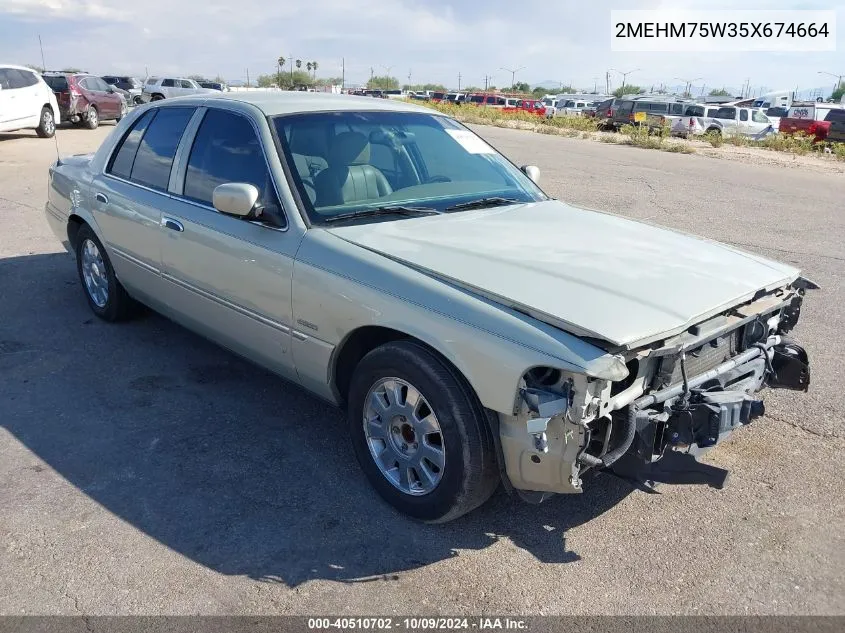 2005 Mercury Grand Marquis Ls/Lse VIN: 2MEHM75W35X674664 Lot: 40510702