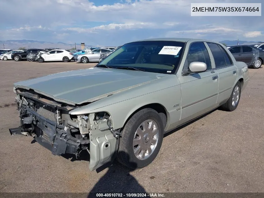 2005 Mercury Grand Marquis Ls/Lse VIN: 2MEHM75W35X674664 Lot: 40510702