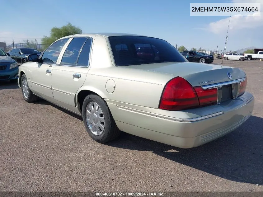 2005 Mercury Grand Marquis Ls/Lse VIN: 2MEHM75W35X674664 Lot: 40510702