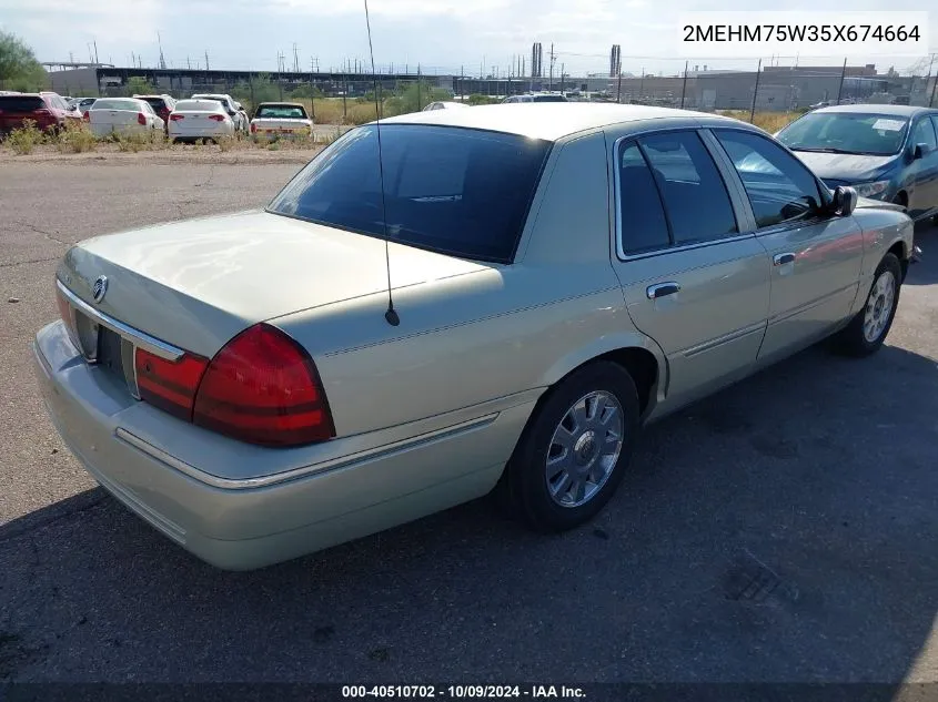 2005 Mercury Grand Marquis Ls/Lse VIN: 2MEHM75W35X674664 Lot: 40510702