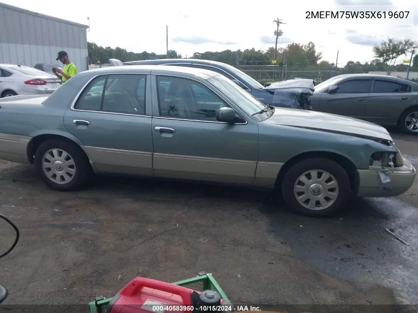 2005 Mercury Grand Marquis Ls/Lse VIN: 2MEFM75W35X619607 Lot: 40583950