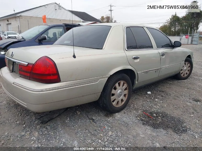 2MEHM75W85X661960 2005 Mercury Grand Marquis Ls/Lse