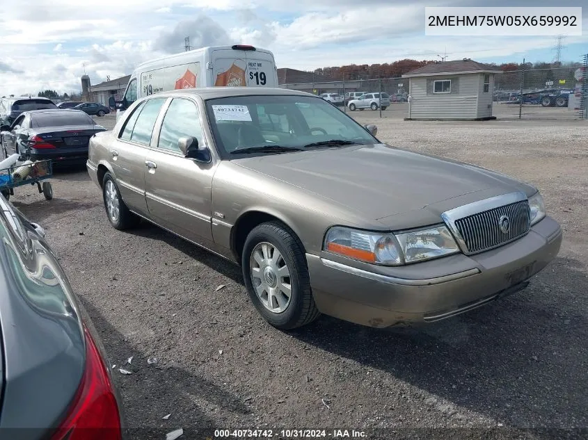 2005 Mercury Grand Marquis VIN: 2MEHM75W05X659992 Lot: 40734742