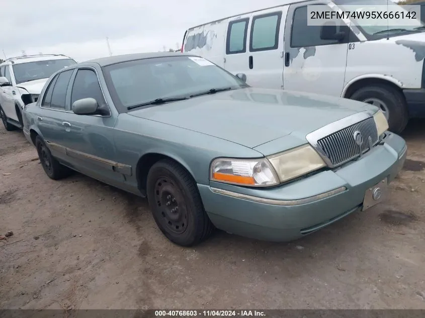 2005 Mercury Grand Marquis Gs VIN: 2MEFM74W95X666142 Lot: 40768603