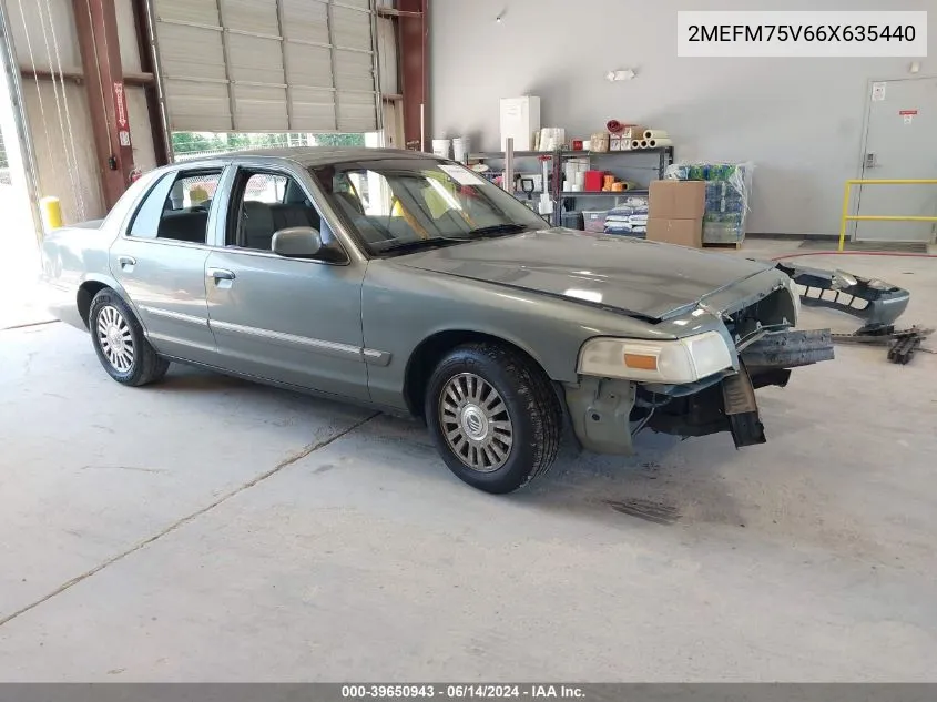 2006 Mercury Grand Marquis Ls VIN: 2MEFM75V66X635440 Lot: 39650943