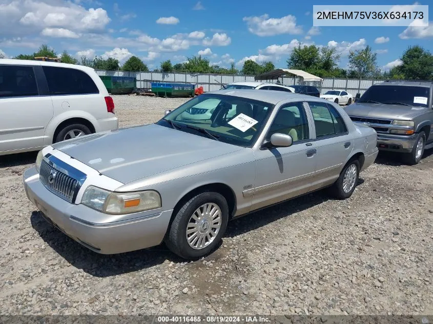 2006 Mercury Grand Marquis Ls VIN: 2MEHM75V36X634173 Lot: 40116485