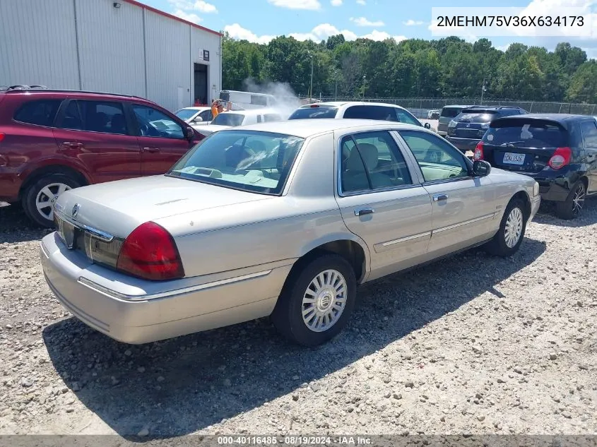 2006 Mercury Grand Marquis Ls VIN: 2MEHM75V36X634173 Lot: 40116485