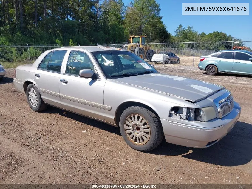 2006 Mercury Grand Marquis Ls VIN: 2MEFM75VX6X641676 Lot: 40338794