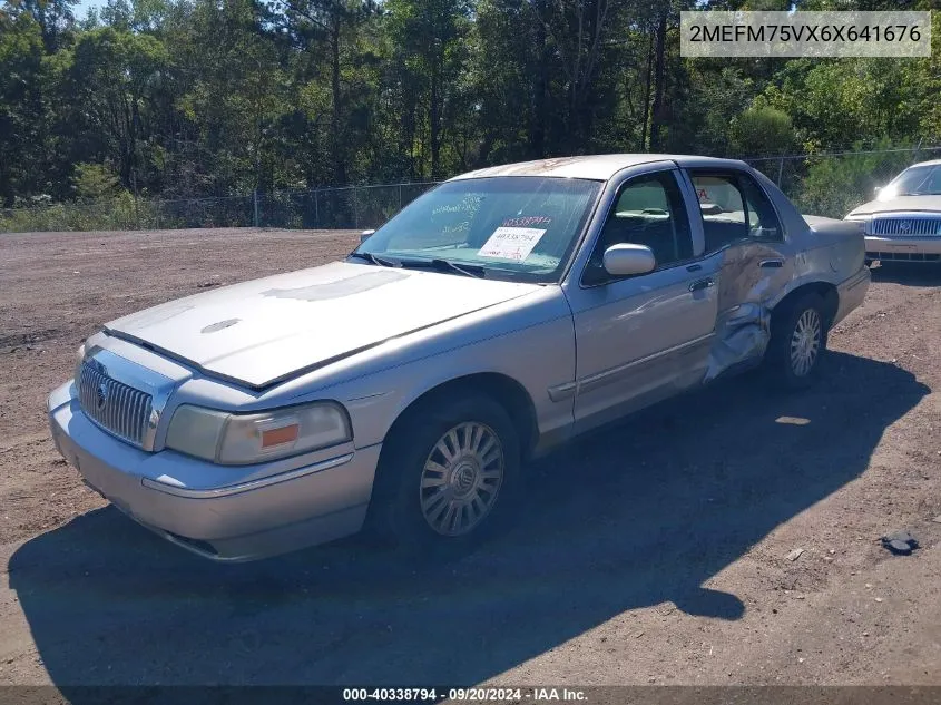 2006 Mercury Grand Marquis Ls VIN: 2MEFM75VX6X641676 Lot: 40338794