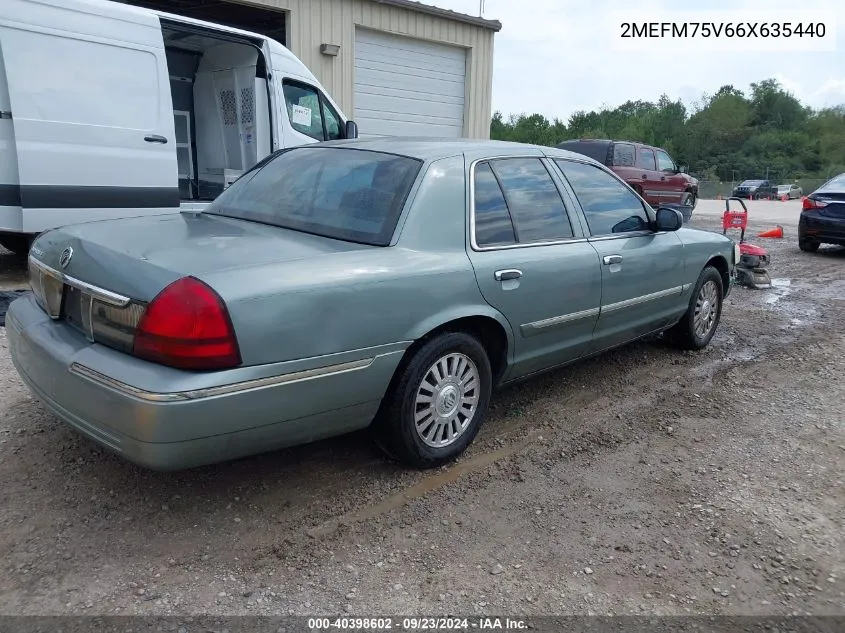 2006 Mercury Grand Marquis Ls VIN: 2MEFM75V66X635440 Lot: 40398602