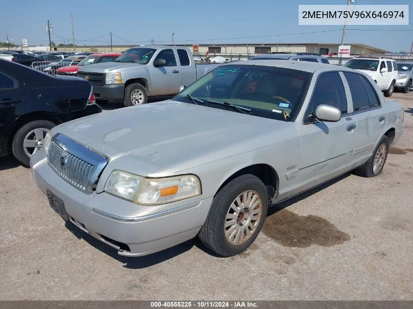 2006 Mercury Grand Marquis Ls VIN: 2MEHM75V96X646974 Lot: 40555225