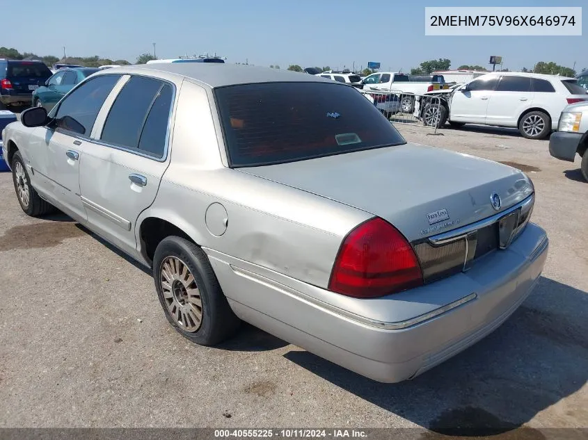 2006 Mercury Grand Marquis Ls VIN: 2MEHM75V96X646974 Lot: 40555225