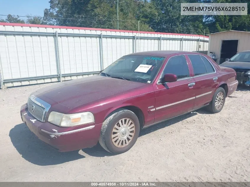 2006 Mercury Grand Marquis Ls VIN: 2MEHM75V96X628510 Lot: 40574958