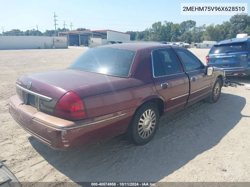 2006 Mercury Grand Marquis Ls VIN: 2MEHM75V96X628510 Lot: 40574958