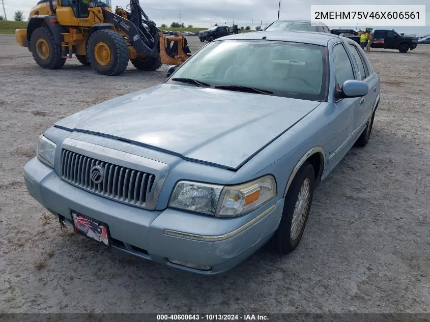 2006 Mercury Grand Marquis Ls VIN: 2MEHM75V46X606561 Lot: 40600643