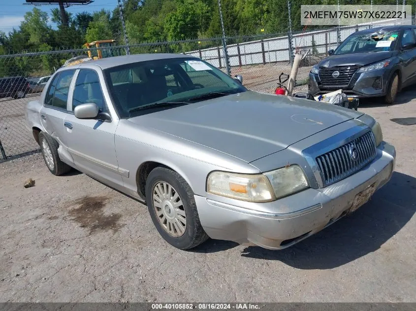 2007 Mercury Grand Marquis Ls VIN: 2MEFM75W37X622221 Lot: 40105852