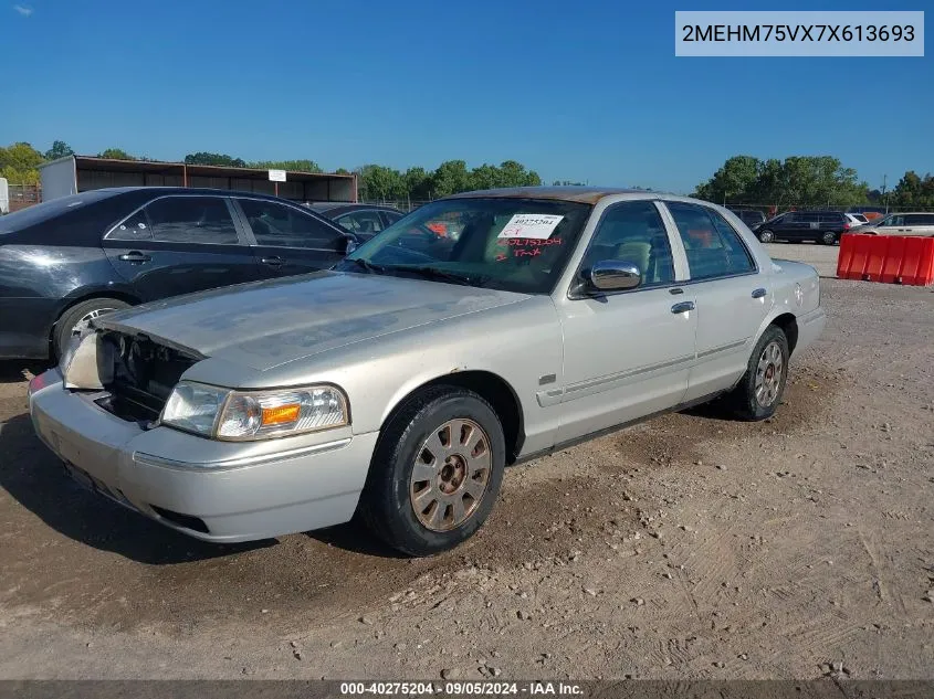 2007 Mercury Grand Marquis Ls VIN: 2MEHM75VX7X613693 Lot: 40275204