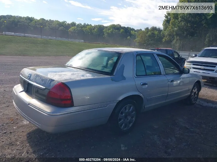 2007 Mercury Grand Marquis Ls VIN: 2MEHM75VX7X613693 Lot: 40275204