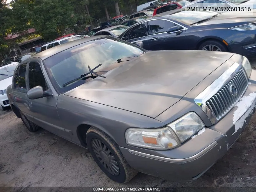 2007 Mercury Grand Marquis Ls VIN: 2MEFM75W57X601516 Lot: 40345656