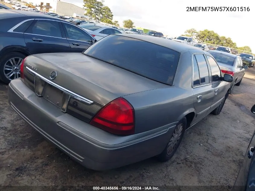 2007 Mercury Grand Marquis Ls VIN: 2MEFM75W57X601516 Lot: 40345656