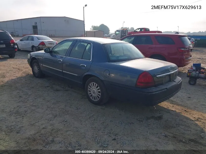 2007 Mercury Grand Marquis Ls VIN: 2MEFM75V17X629613 Lot: 40398620