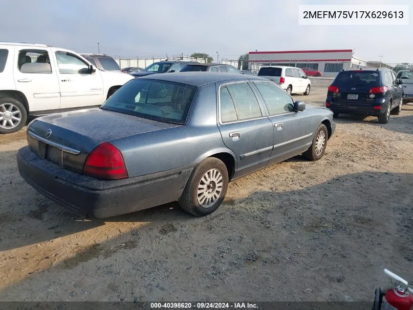 2007 Mercury Grand Marquis Ls VIN: 2MEFM75V17X629613 Lot: 40398620