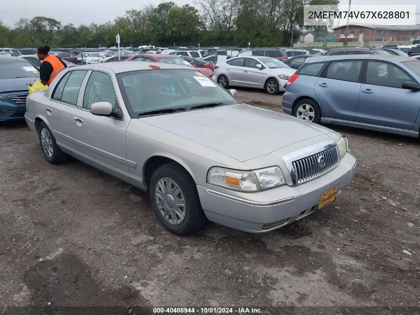 2007 Mercury Grand Marquis Gs VIN: 2MEFM74V67X628801 Lot: 40408944