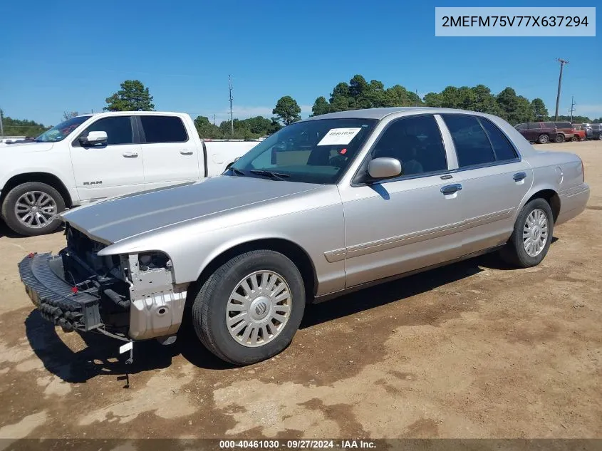 2007 Mercury Grand Marquis Ls VIN: 2MEFM75V77X637294 Lot: 40461030