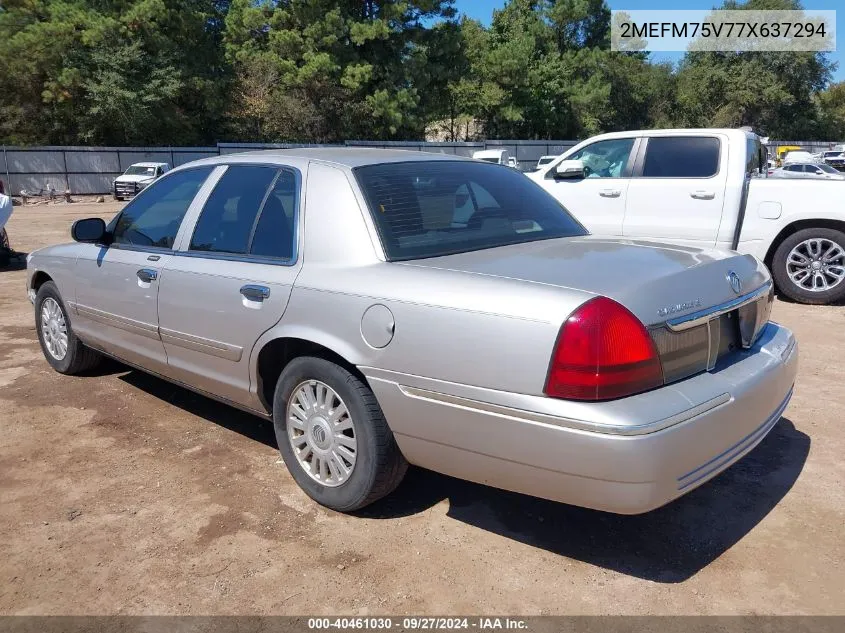 2007 Mercury Grand Marquis Ls VIN: 2MEFM75V77X637294 Lot: 40461030