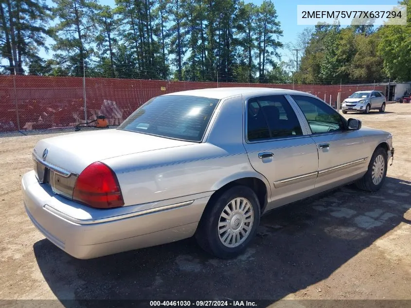 2007 Mercury Grand Marquis Ls VIN: 2MEFM75V77X637294 Lot: 40461030