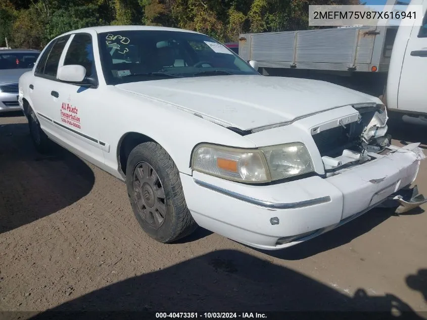 2007 Mercury Grand Marquis Ls VIN: 2MEFM75V87X616941 Lot: 40473351