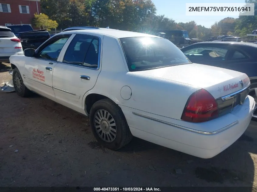 2007 Mercury Grand Marquis Ls VIN: 2MEFM75V87X616941 Lot: 40473351