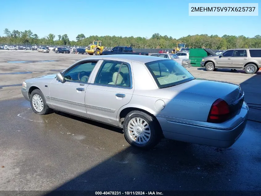 2007 Mercury Grand Marquis Ls VIN: 2MEHM75V97X625737 Lot: 40478231