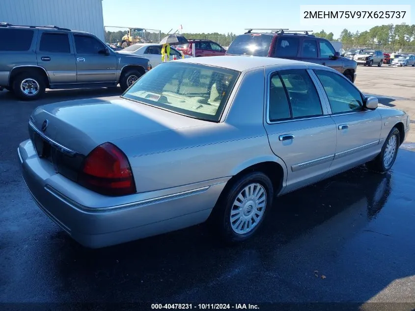 2007 Mercury Grand Marquis Ls VIN: 2MEHM75V97X625737 Lot: 40478231