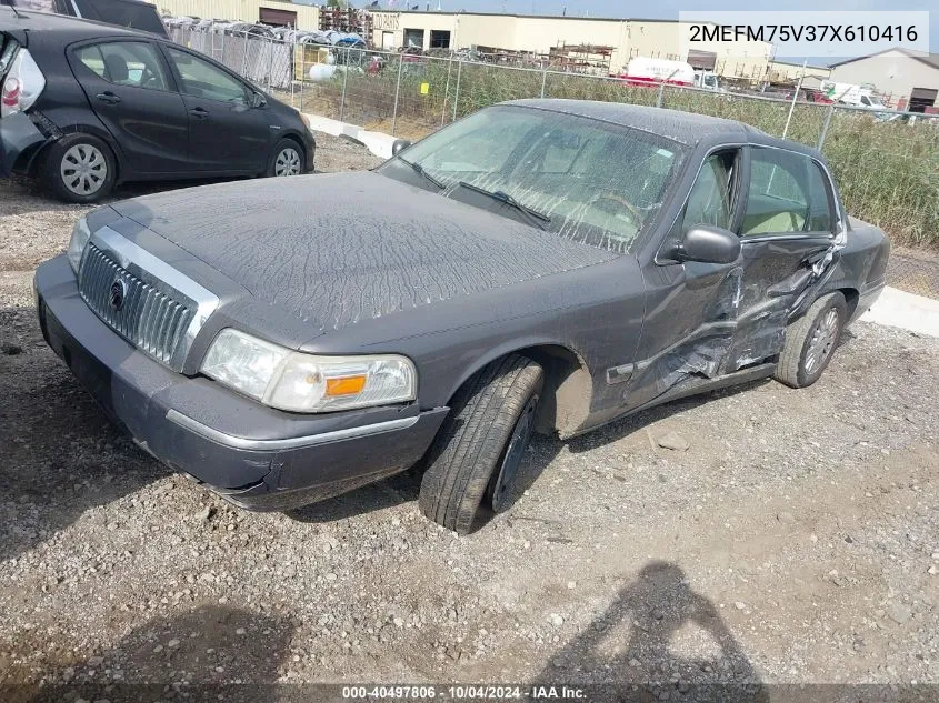 2007 Mercury Grand Marquis Ls VIN: 2MEFM75V37X610416 Lot: 40497806