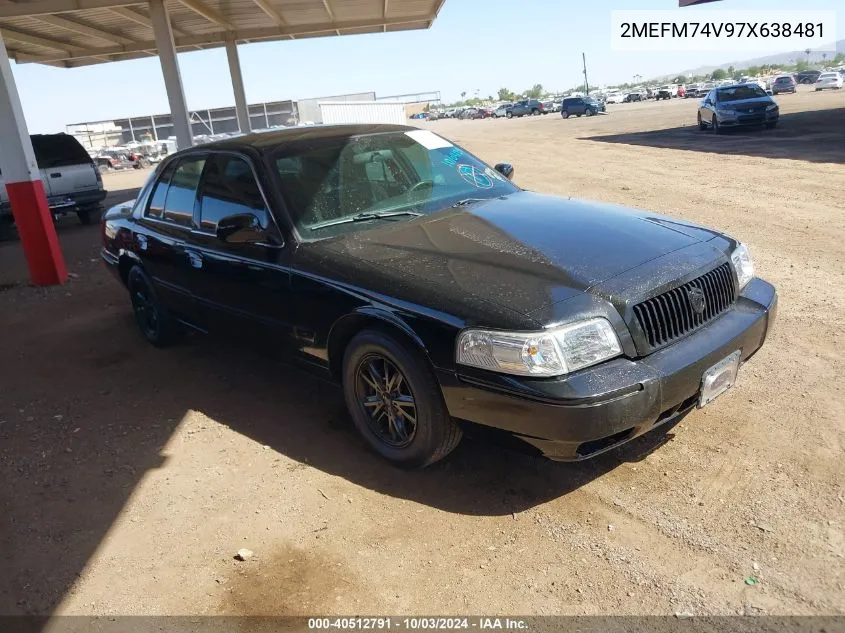 2007 Mercury Grand Marquis Gs VIN: 2MEFM74V97X638481 Lot: 40512791