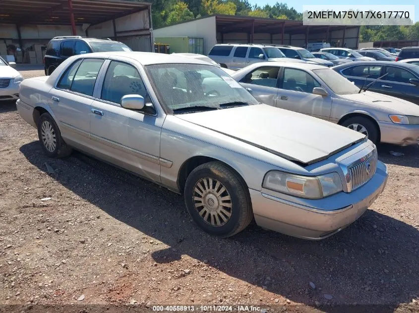 2007 Mercury Grand Marquis Ls VIN: 2MEFM75V17X617770 Lot: 40558913