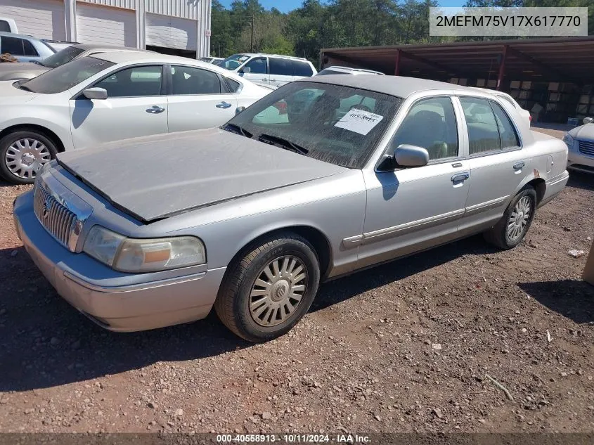 2007 Mercury Grand Marquis Ls VIN: 2MEFM75V17X617770 Lot: 40558913