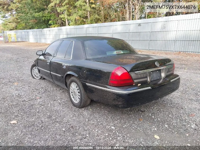 2007 Mercury Grand Marquis Ls VIN: 2MEFM75VX7X644076 Lot: 40594094