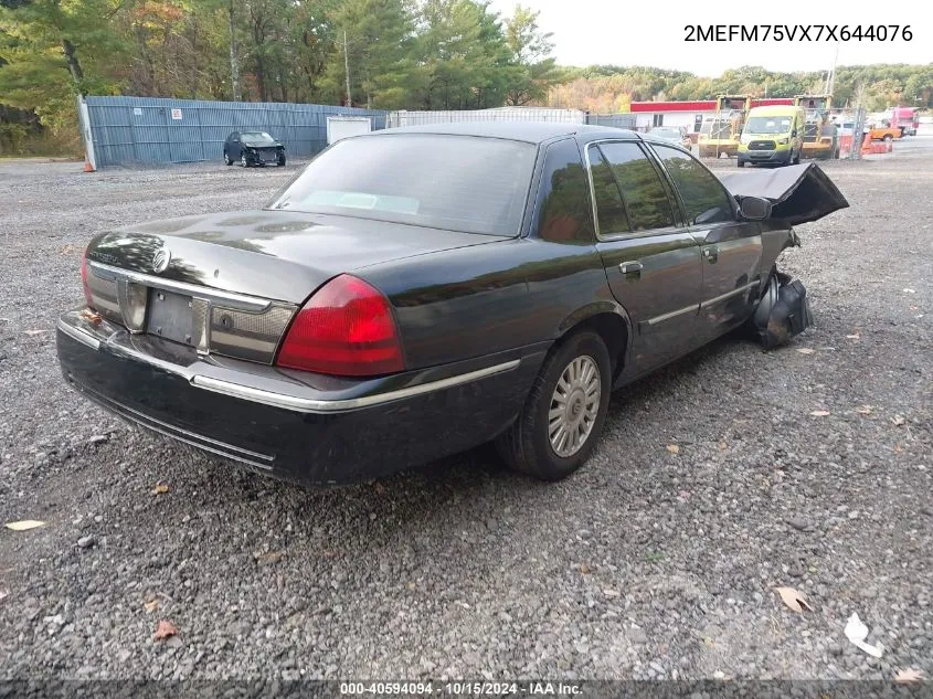 2007 Mercury Grand Marquis Ls VIN: 2MEFM75VX7X644076 Lot: 40594094