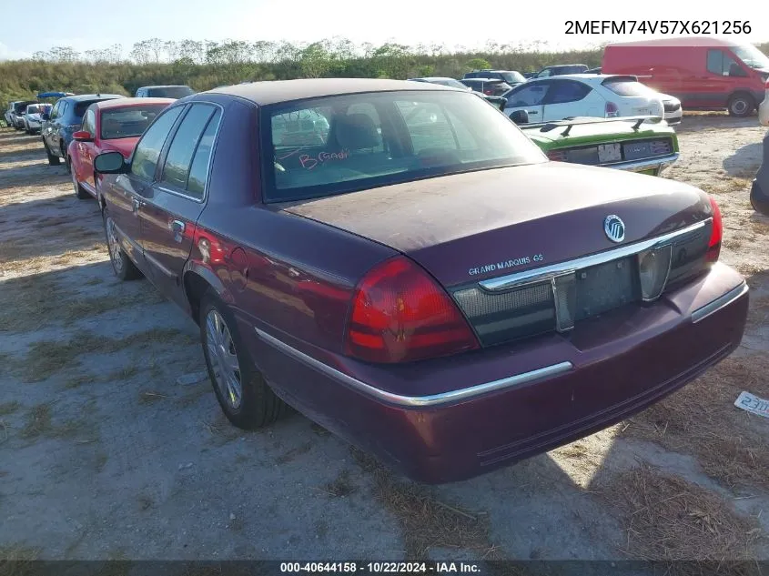 2007 Mercury Grand Marquis Gs VIN: 2MEFM74V57X621256 Lot: 40644158