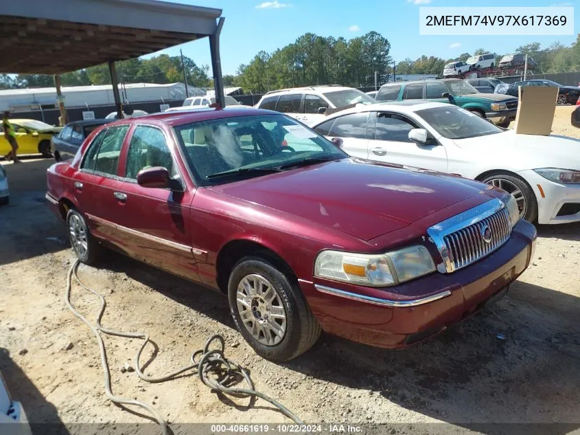 2007 Mercury Grand Marquis Gs VIN: 2MEFM74V97X617369 Lot: 40661619