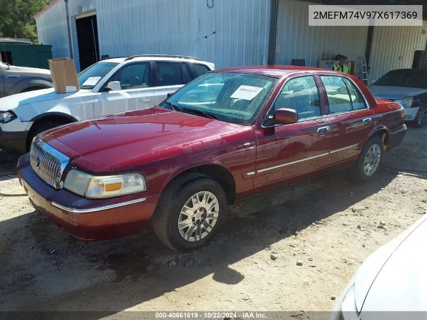 2007 Mercury Grand Marquis Gs VIN: 2MEFM74V97X617369 Lot: 40661619