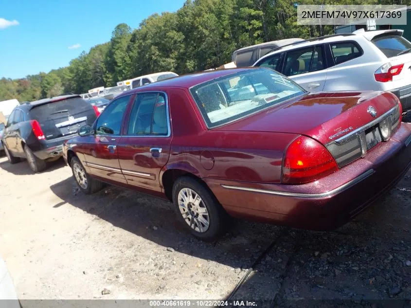 2007 Mercury Grand Marquis Gs VIN: 2MEFM74V97X617369 Lot: 40661619