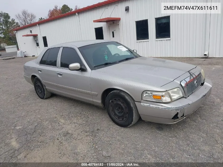 2MEFM74V47X611611 2007 Mercury Grand Marquis Gs