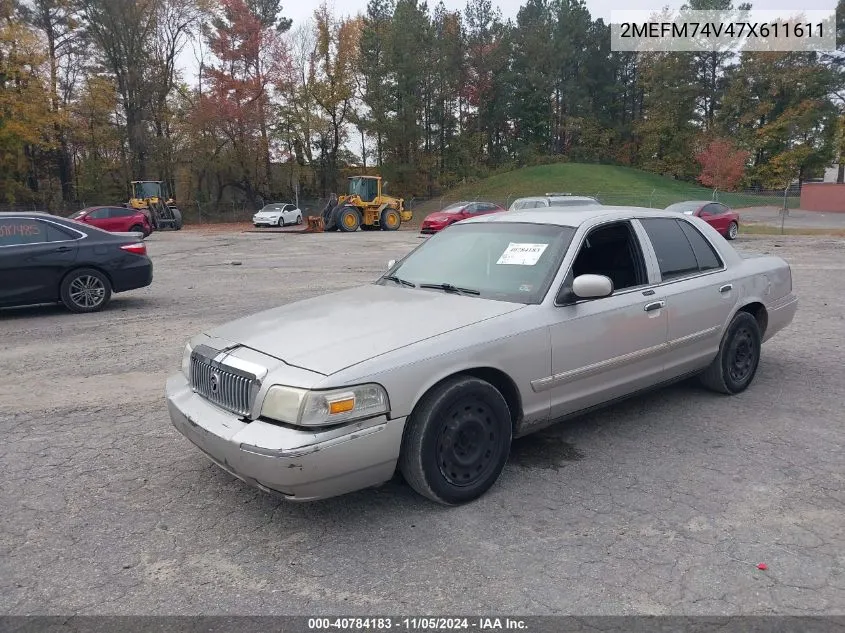 2MEFM74V47X611611 2007 Mercury Grand Marquis Gs