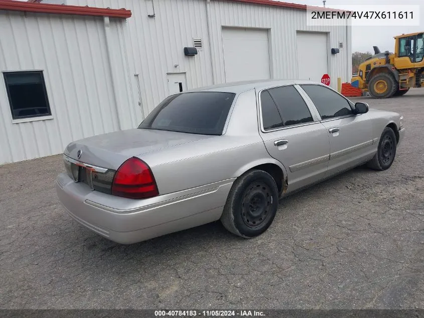 2MEFM74V47X611611 2007 Mercury Grand Marquis Gs