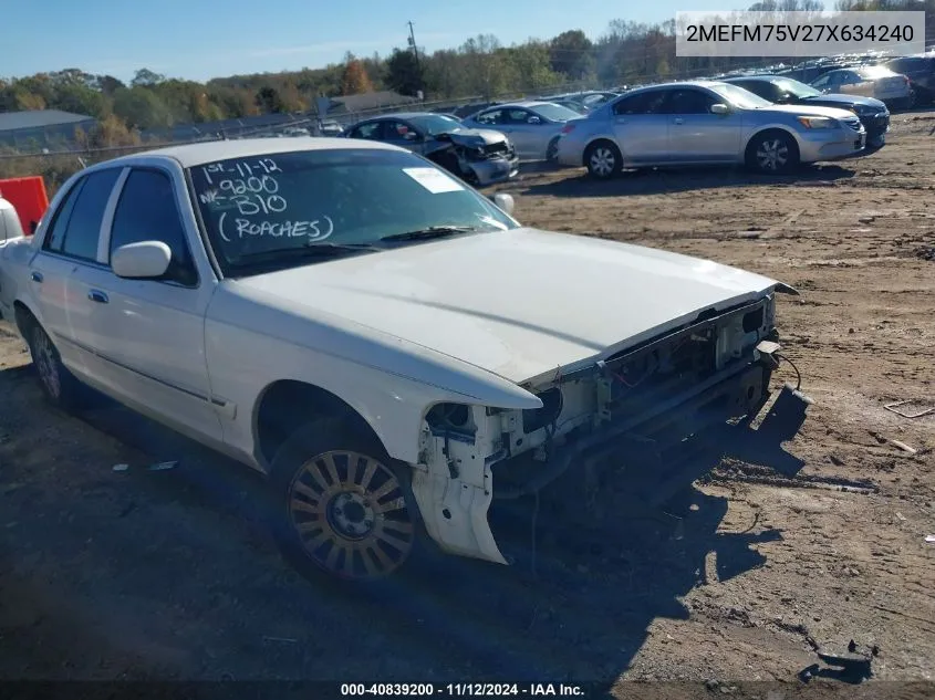 2007 Mercury Grand Marquis Ls VIN: 2MEFM75V27X634240 Lot: 40839200