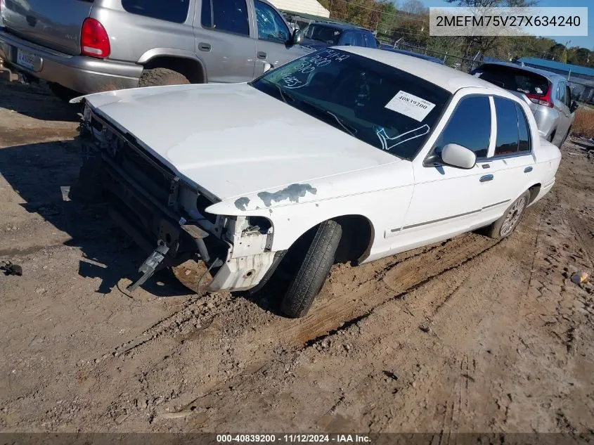 2007 Mercury Grand Marquis Ls VIN: 2MEFM75V27X634240 Lot: 40839200